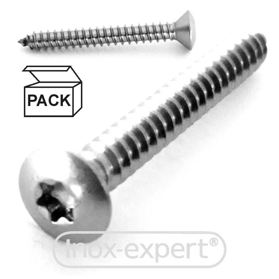 INOX-EXPERT Liseko-Blechschrauben 7983 TX Edelstahl A4 Linsen-Senkkopf Blech-Schrauben Niro