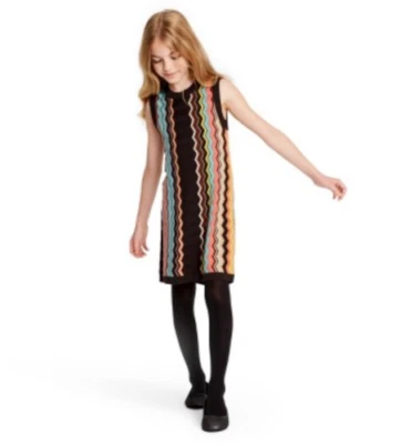 Vestido Suéter Niñas Missoni for Target Marrón Chevron Rayas Sin Mangas XS Foto 1 de 4