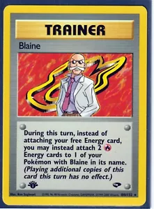 Pokemon Gym Challenge 100/132 2000 Blaine primera edición raro - Imagen 1 de 2