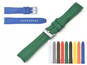 Curved End Premium Silicone Rubber Watch Strap Band Waterproof OCEANO US - Picture 1 of 24