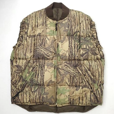Cabela’s Realtree Mens Large Goose Down Hunting Vest Jacket Treebark Camo - Image 1 of 4