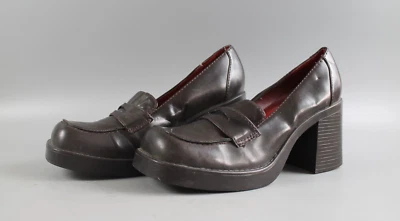 ZAPATOS MOCASINES DE COLECCIÓN RAMPAGE IMITACIÓN CUERO PLATAFORMA TACÓN GRUESO MUJER TALLA 8 Foto 1 de 4