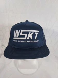 Vintage WSKT Tractor Trailer Service Snapback Trucker Hat Cap Mesh Back - Picture 1 of 7