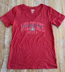 New Arizona Wildcats Women’s Short Sleeve V-neck Vee Tee Shirt T-shirt Red M - Picture 1 of 2