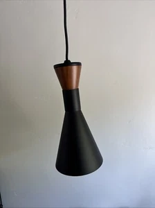 West Elm Walt Pendant-Powder Coated Black & White - Picture 1 of 2