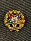 VINTAGE 10KT YELLOW GOLD MULTI GEMSTONE ORDER OF THE EASTERN STAR PIN NICE!!!