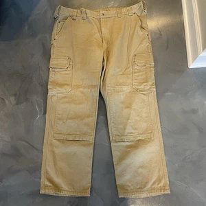 Pantalones de trabajo Duluth Fire Hose Ultimate Cargo para hombre 48x34 reforzados bronceados hasta la rodilla - Imagen 1 de 8