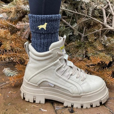 Golden Retriever (TWO PAIRS) Gift Women's Wool Blend Boot Socks with Cushion