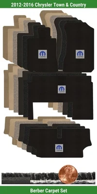 Conjunto de tapete berbere personalizado para Chrysler Town & Country 12-16 com logotipo (4 peças) #IQO - Imagem 1 de 4