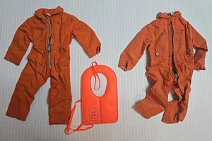 1960's Vintage Hasbro GI Joe 12" ACTION PILOT Orange Flight Suit X2 & Air Vest - Picture 1 of 5