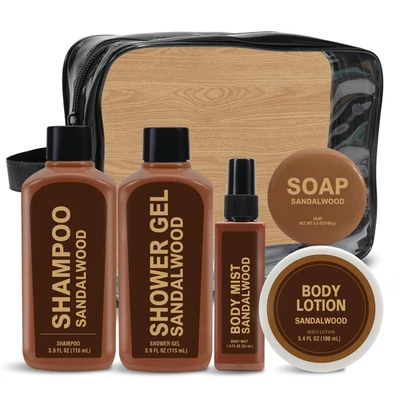 Gift Sets for Men Bath and Body Mens Gifts 6Pcs Sandalwood Travel Size Sets with - Image 1 of 4