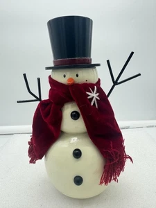 Wood Snowman Figure Christmas Decor 8 Inch  - Picture 1 of 6