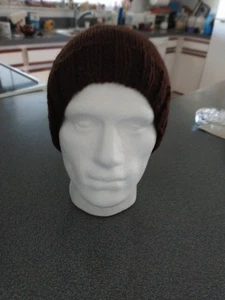 Men's One Size Hand-Knit Everyday Beanie  - Brown - Picture 1 of 2