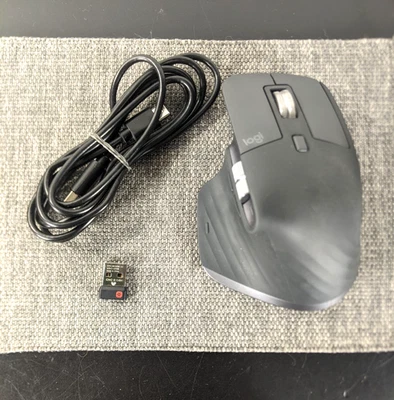 Logitech MX Master 3 Wireless Mouse MR0077 w/ Dongle and Cable, Tested & Working - Image 1 of 4