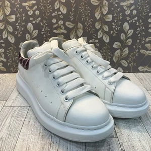 Alexander McQueen Larry White Pink Snakeskin Oversized Platform Sneaker 40 *READ - Picture 1 of 13