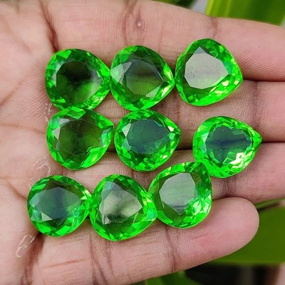 Natural 107 Ct Certified Moldavite Impact Tektite Loose Gemstone Lot 9 Pcs - Image 1 of 4