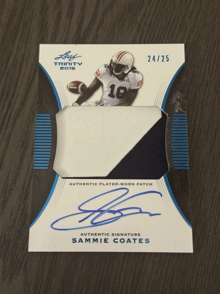 Leaf Trinity Signatures 2015 azul/25 Sammie Coates RPA parche de novato automático radiocontrol Foto 1 de 4