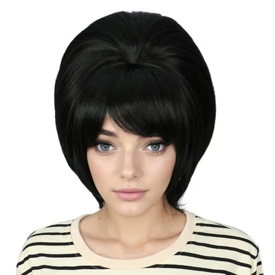 Peluca Retro Años 50 60 70 Peluca con Flequillo para Mujer Cabello Sintético para Halloween C... Foto 1 de 4