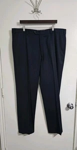 BROOKS BROTHERS Madison Fit 99% Wool Blue Flat Front Dress Pants Size 42x32  - Picture 1 of 6