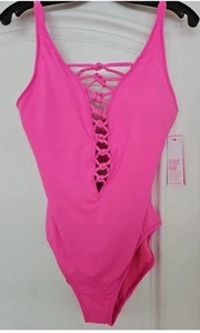 Neu mit Etikett LilLy Pulitzer Isle Gitter BADEANZUG 1-teilig Schwimmen PLUMERIA PINK 14 - Bild 1 von 9