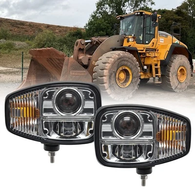 9 Zoll LED Scheinwerfer DRL und Blinker Für JCB Telehandler Für Volvo L30G L250H - Bild 1 von 4