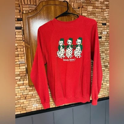 Sudadera vintage años 90 Hanes Navidad "Bough Wow" Dalmation Navidad talla L Foto 1 de 4