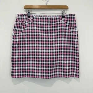 NVO by Lanctot Golf Skort 12 (92 cm Waist) Pink/Black Check Built In Tights - Picture 1 of 10