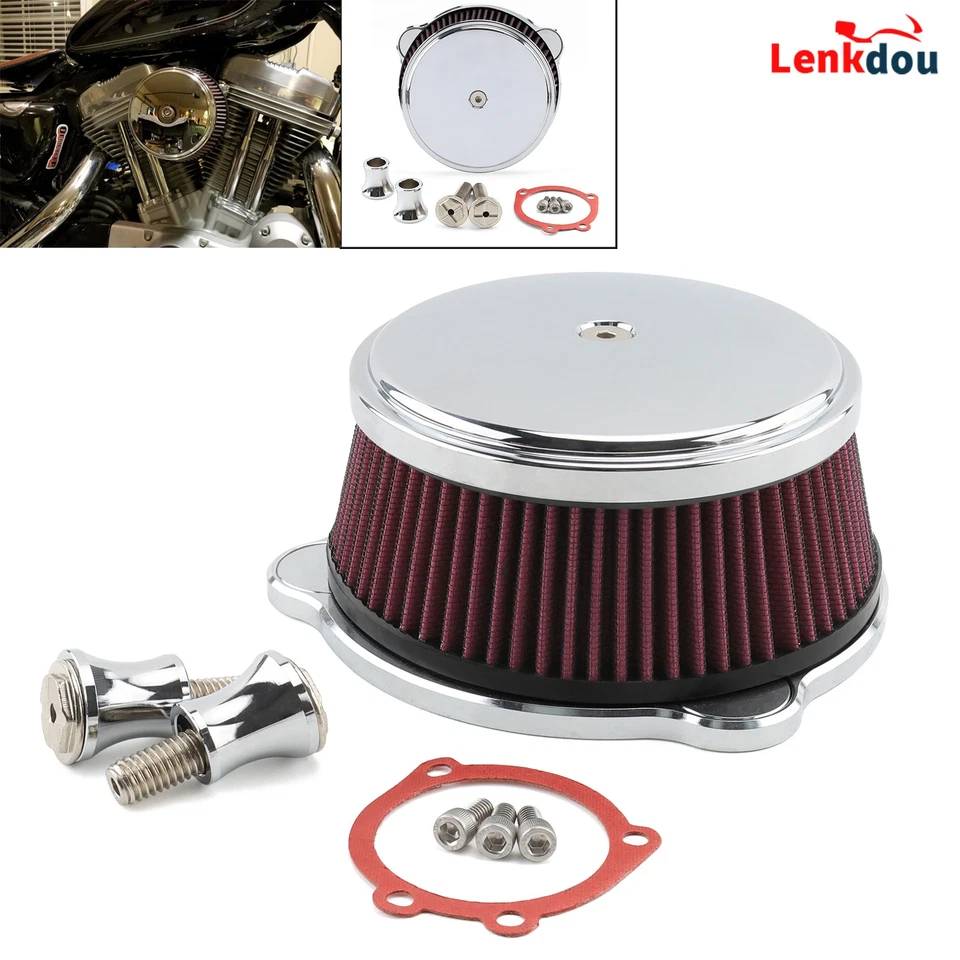 Motorcycle Smooth Air Cleaner Intake Filter For Harley Sportster XL 883 1200 48 Foto 1 de 4