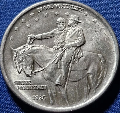 1925 Stone Mountain Silver Commemorative Half Dollar, High Grade  - Image 1 of 2