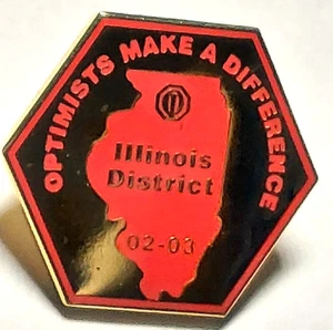 Optimists Inter. Pin de solapa Illinois 2002-2003 "OPTIMISTAS HACEN LA DIFERENCIA" - Imagen 1 de 2