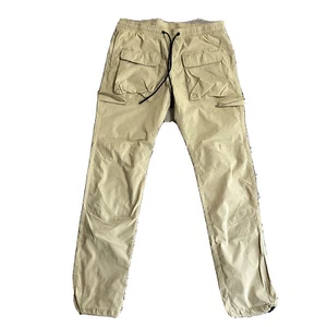American Stitch Slim Tan Nylon Cargo Jogger Pants Drawstring Elastic Waist Sz XL - Picture 1 of 5