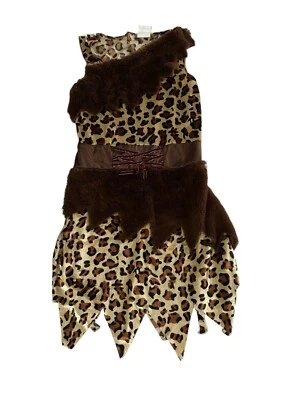 Niña (M) 7/8 Cavegirl Estampado Leopardo Imitación Piel Vestido Andrajoso Disfraz Halloween Foto 1 de 4