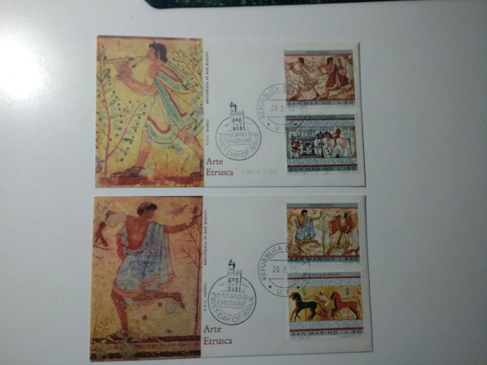 Rep.San Marino:Francobolli su N° 2 buste primo giorno di emissione. - Immagine 1 di 1