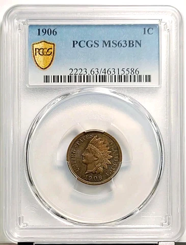 1906 1C Indian Head Cent - PCGS MS63BN Cover