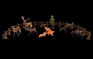 RDA Plaho figuras conjunto escena del bosque caza bosque cazador animales salvajes del bosque 21 unidades embalaje original ciervo - Imagen 1 de 2