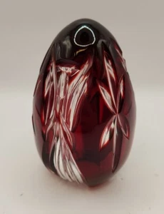 Lenox Rubinrot geschliffen auf klarem Engel Glas Ei - Bild 1 von 5