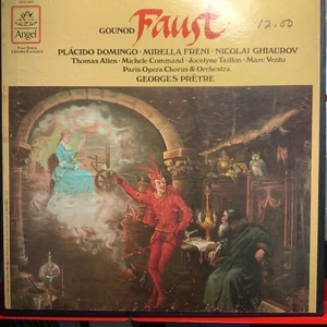 GOUNOD-FAUST-DOMINGO-FRENI-LIBRETTO-ORIGINAL 1979 ANGEL 4-LP VINYL BOX SET-USED - Picture 1 of 6