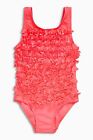 Nwt Next Girls Kids Costume  Coral 3D Swimsuit  100 Polyester  12 18 Month