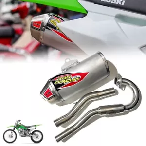 Full System Exhaust Pipe Kit Chrome Pro KAWASAKI KLX125 KLX140 DTX140 KLX150 - Picture 1 of 6