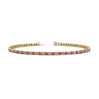 Ruby & Diamond 3-Prong Tennis Bracelet 1.85 ctw 14K Yellow Gold JP:123918