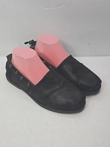 Bobs From Skechers Shoes Womans 7.5 Black Faux Leather Slip On Faux Fur Lined - Picture 1 of 21