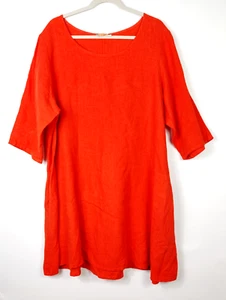 Túnica BRYN WALKER EE. UU. Talla XL Lino Pesado Aida Línea A Manga 3/4 Top Naranja - Imagen 1 de 9