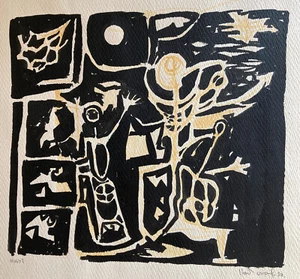 Expressionistische Zeichnung Tusche auf Papier "Haiti", 1959 / zu identifizieren (Lam-Stil) - Bild 1 von 8