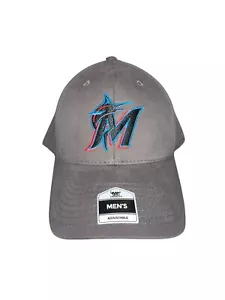 Cappello Berretto MLB Fan Favorite Miami Marlins Adulti Uomo Grigio Strutturato Regolabile - Foto 1 di 9