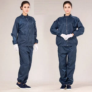 ESD-Safe Anti-static LAB Smock Work Clothes Coats with Trousers for Women Men - Picture 1 of 13