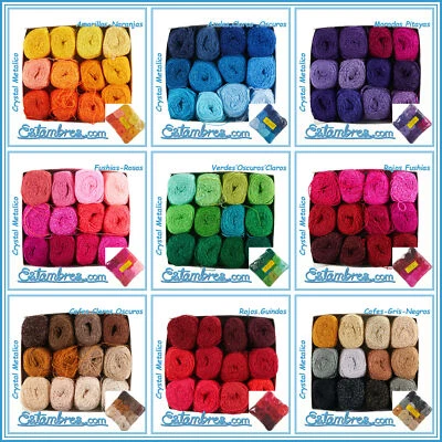 CRYSTAL Metallic [12 Pack x 15grs] - La Pantera Rosa | Fine Thread for Crafts - Image 1 of 2
