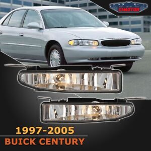 Fit Buick Century 97-05 Clear Lens Pair Bumper Fog Light Lamp Replacement