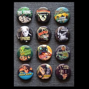 Horror Movie Classics / Pinback Buttons (Set of 12) / Various Size Options - Picture 1 of 6