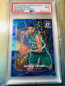 2017-18 Donruss Optic Purple #198 Jayson Tatum RC Rookie SSP PSA 9 /155 POP 9