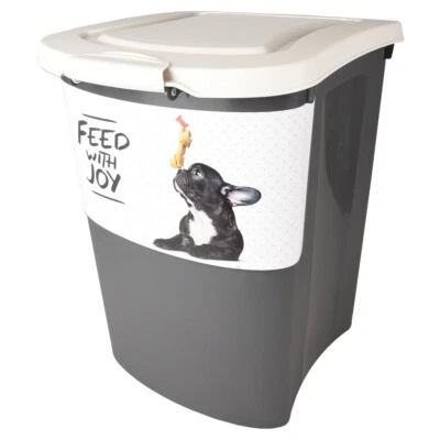 Flamingo Futtertonne Pria grau/hellgrau - Hunde Futterspeicher mit Räder - Bild 1 von 3